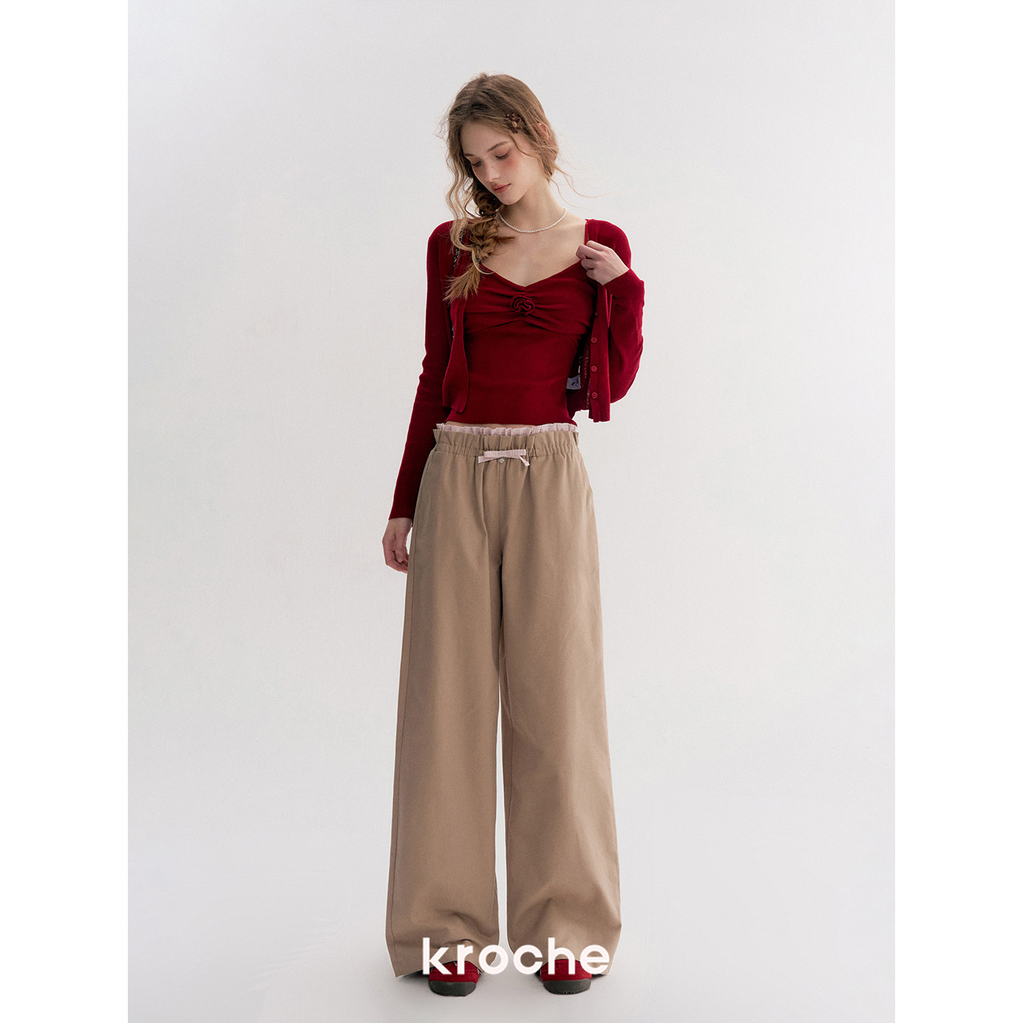 KROCHE チェック ワイド パンツ KL9013