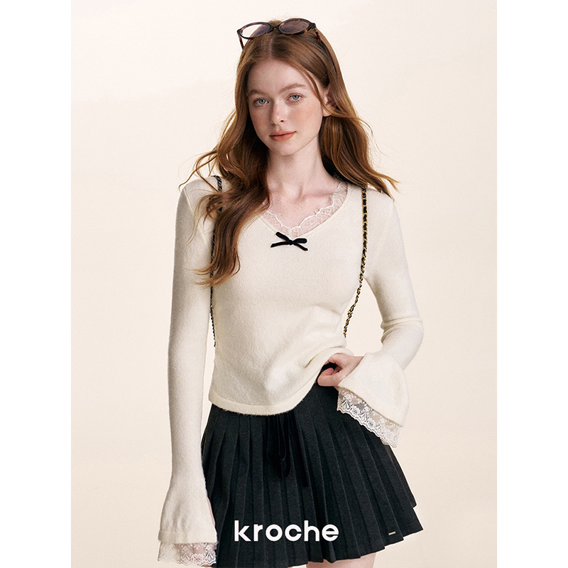 KROCHE リボン プリーツ スカート KB4574