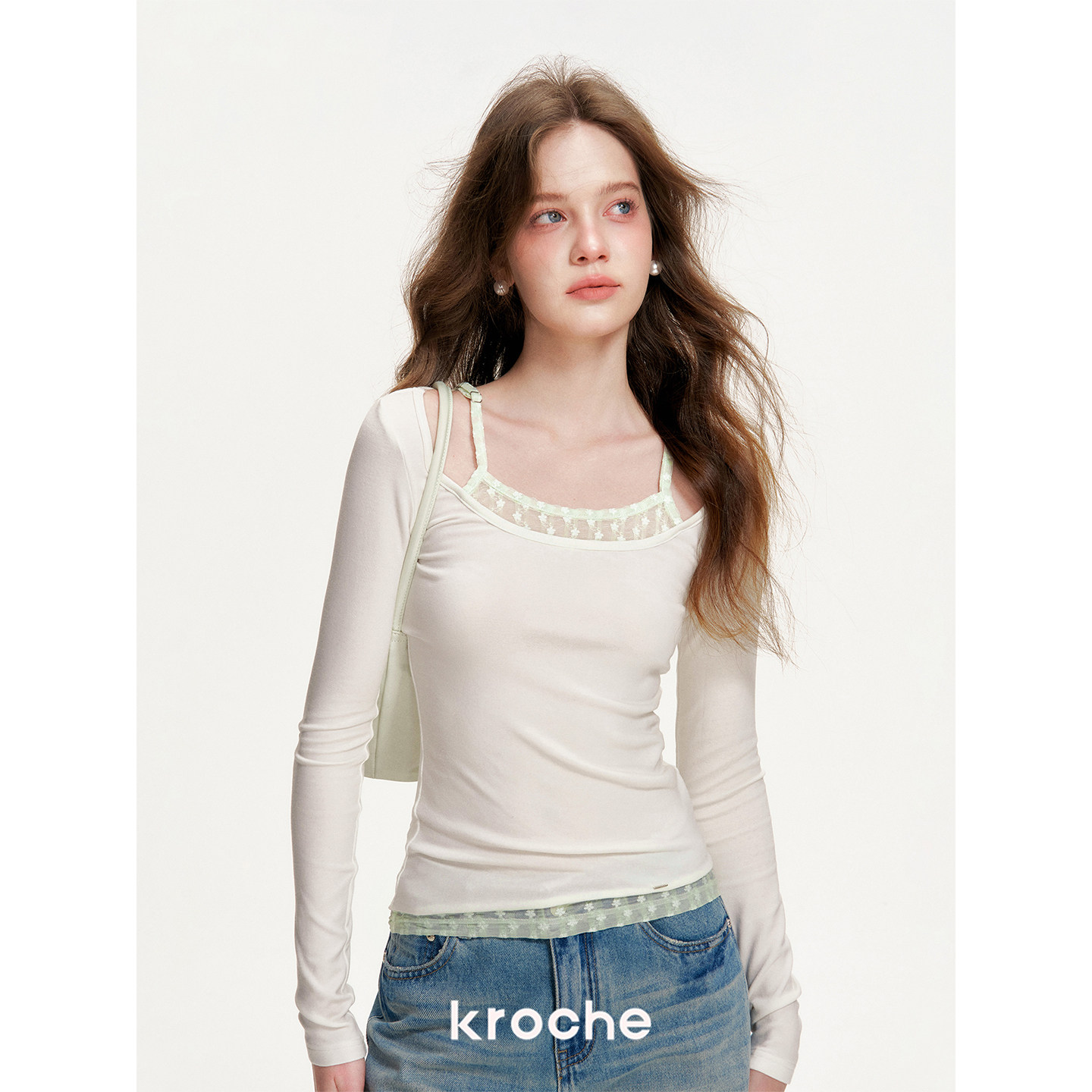 KROCHE レース Tシャツ KE8049