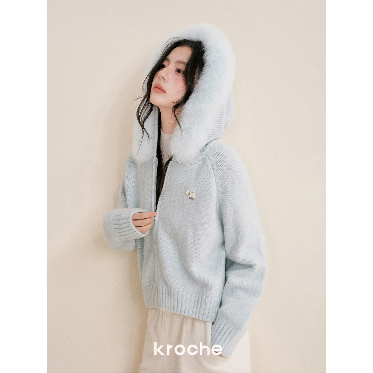KROCHE フード付き ニット KP2038