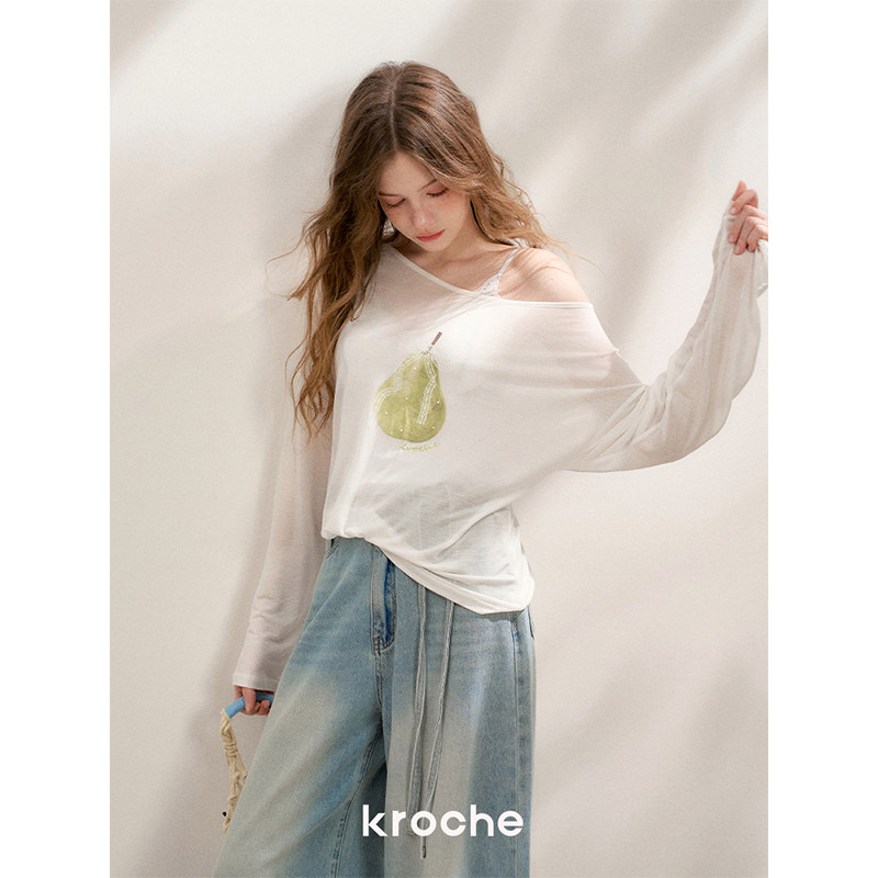 KROCHE アシンメトリー 長袖 Tシャツ KE8005