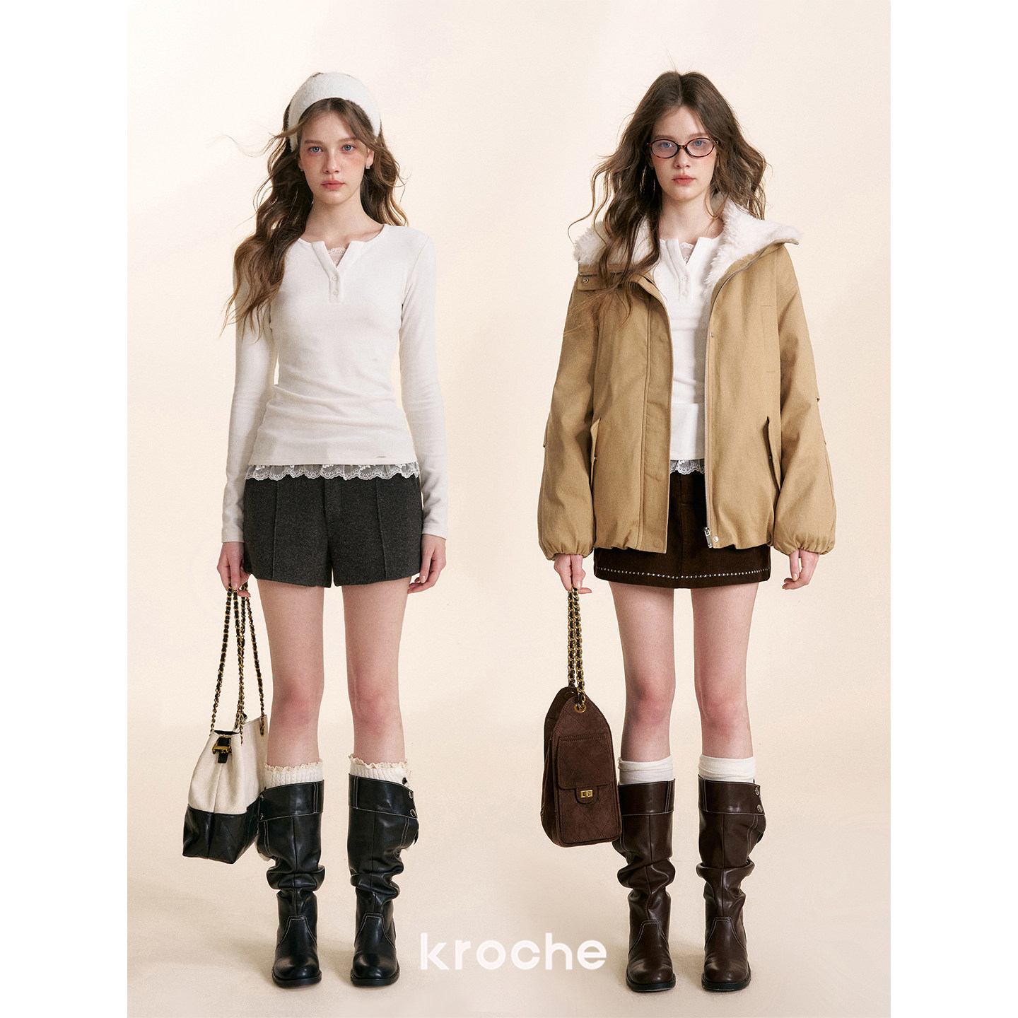KROCHE レース 長袖 Tシャツ KE4037