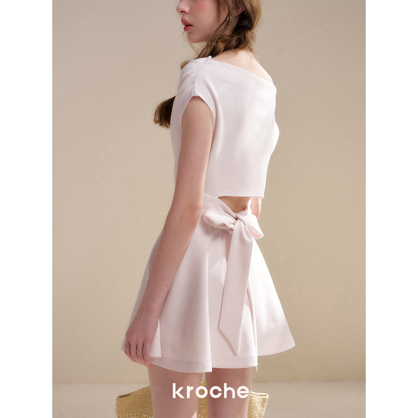 KROCHE リボン アシンメトリー ワンピース KR6064