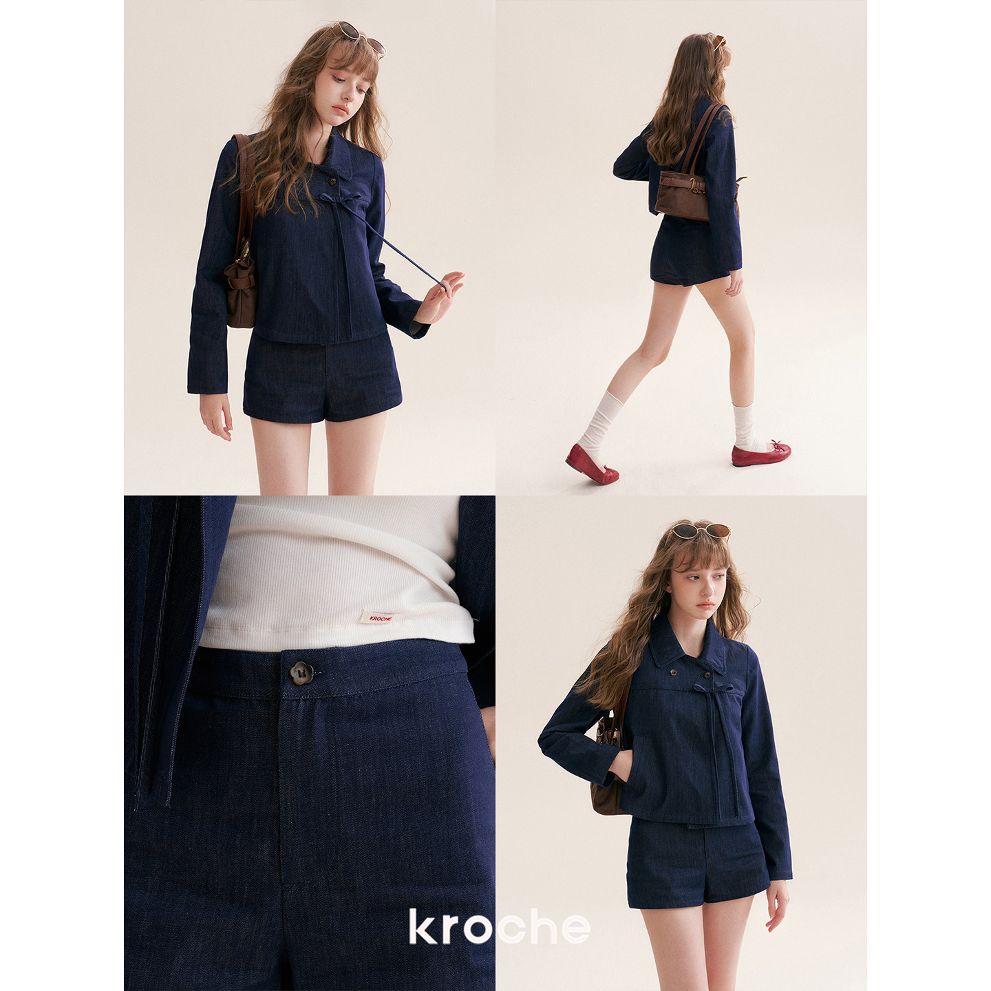 KROCHE リボン デニム セットアップ