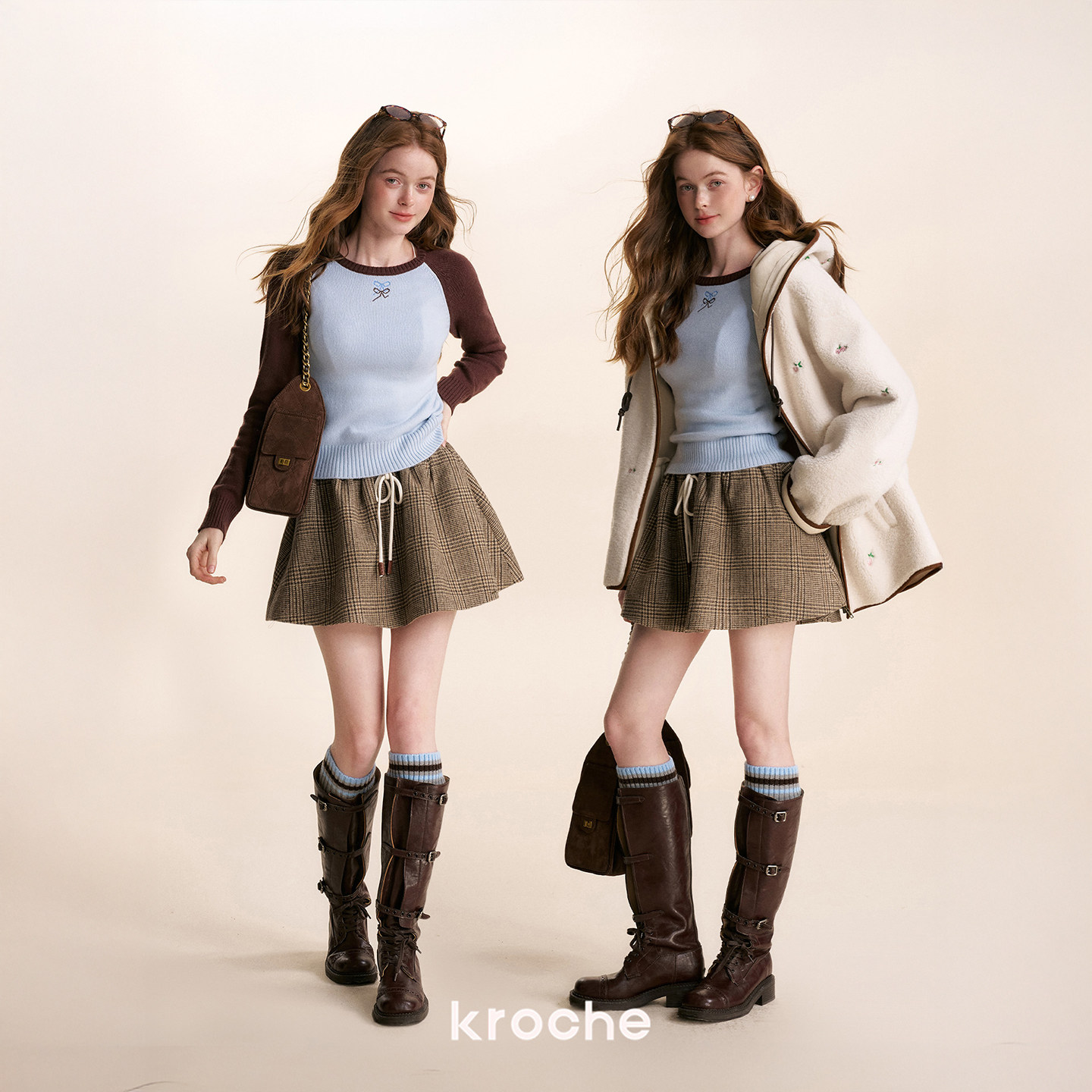 KROCHE チェック 配色 スカート KDC9045