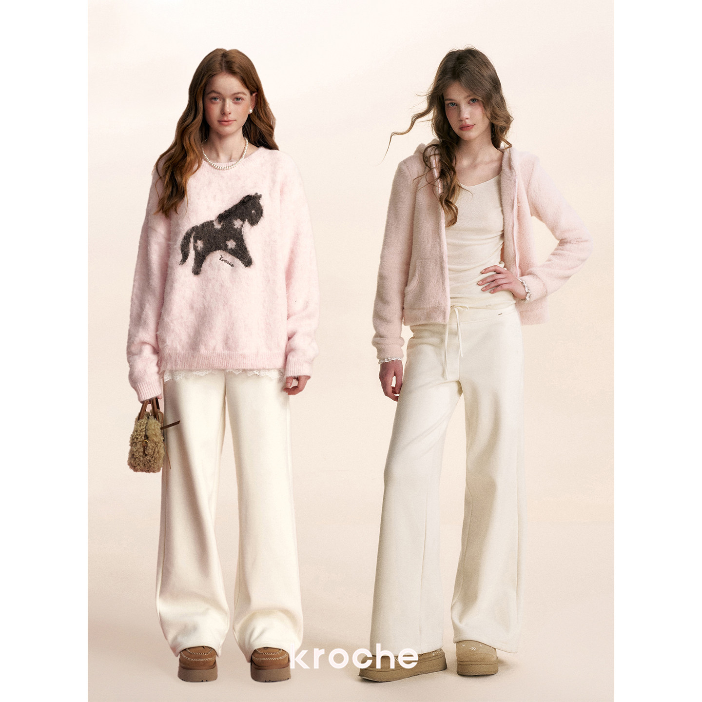 KROCHE レース ストレート パンツ KL8034