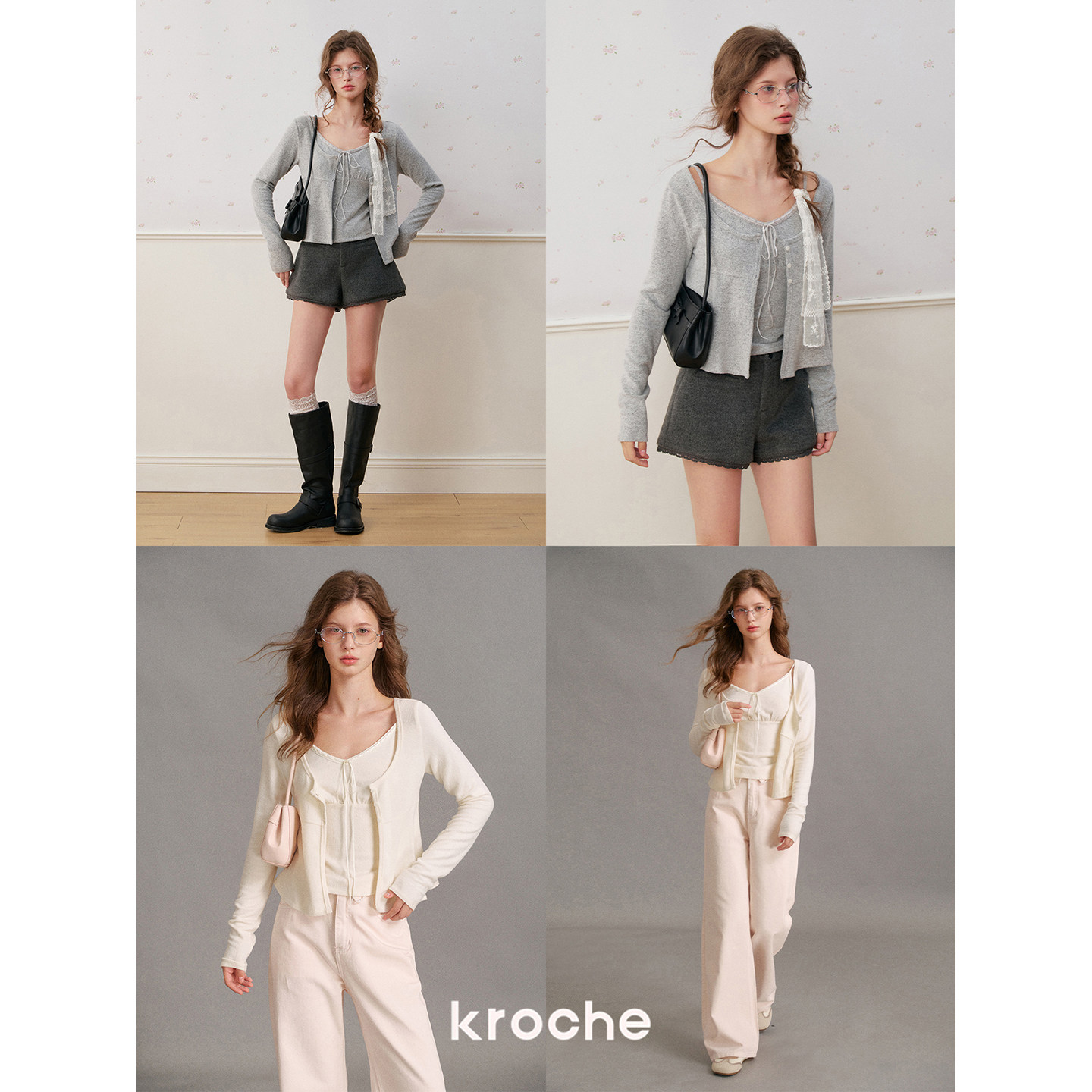 KROCHE Vネック 長袖 ニット KP3135
