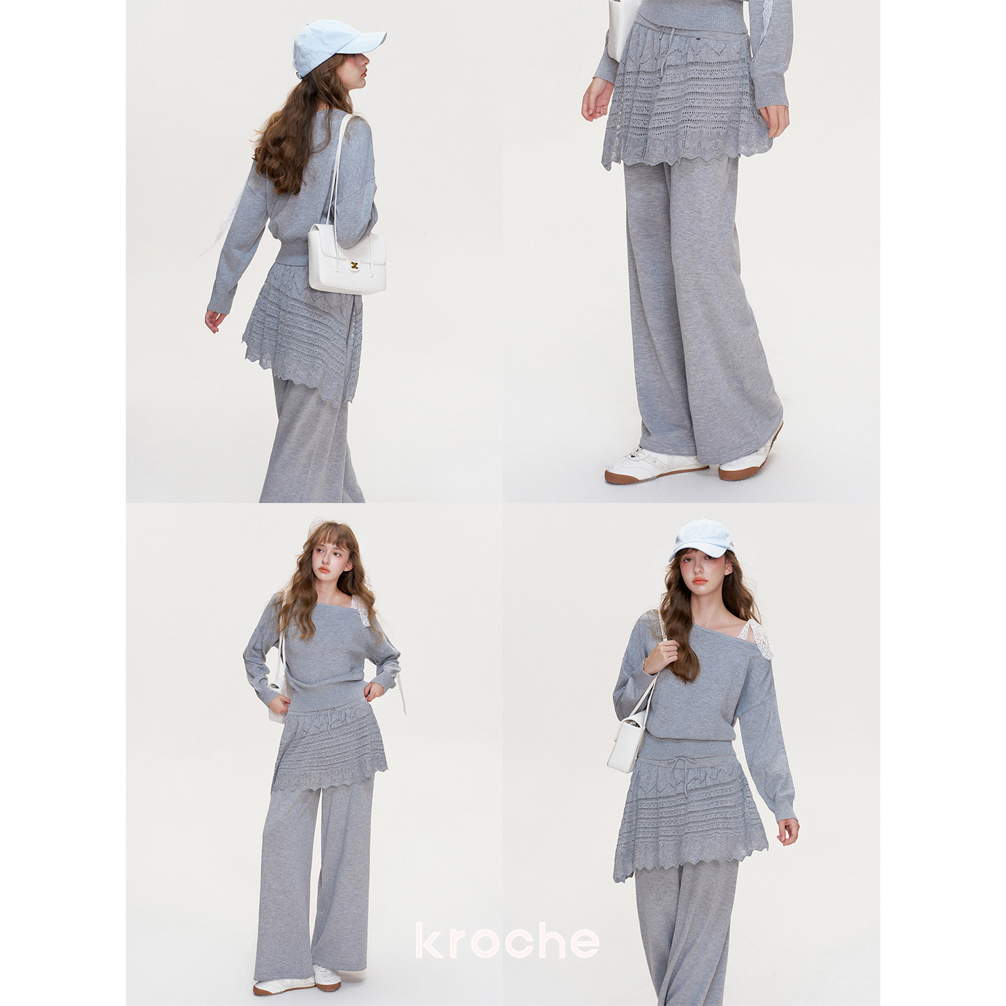 KROCHE リボン レース アシンメトリー セットアップ