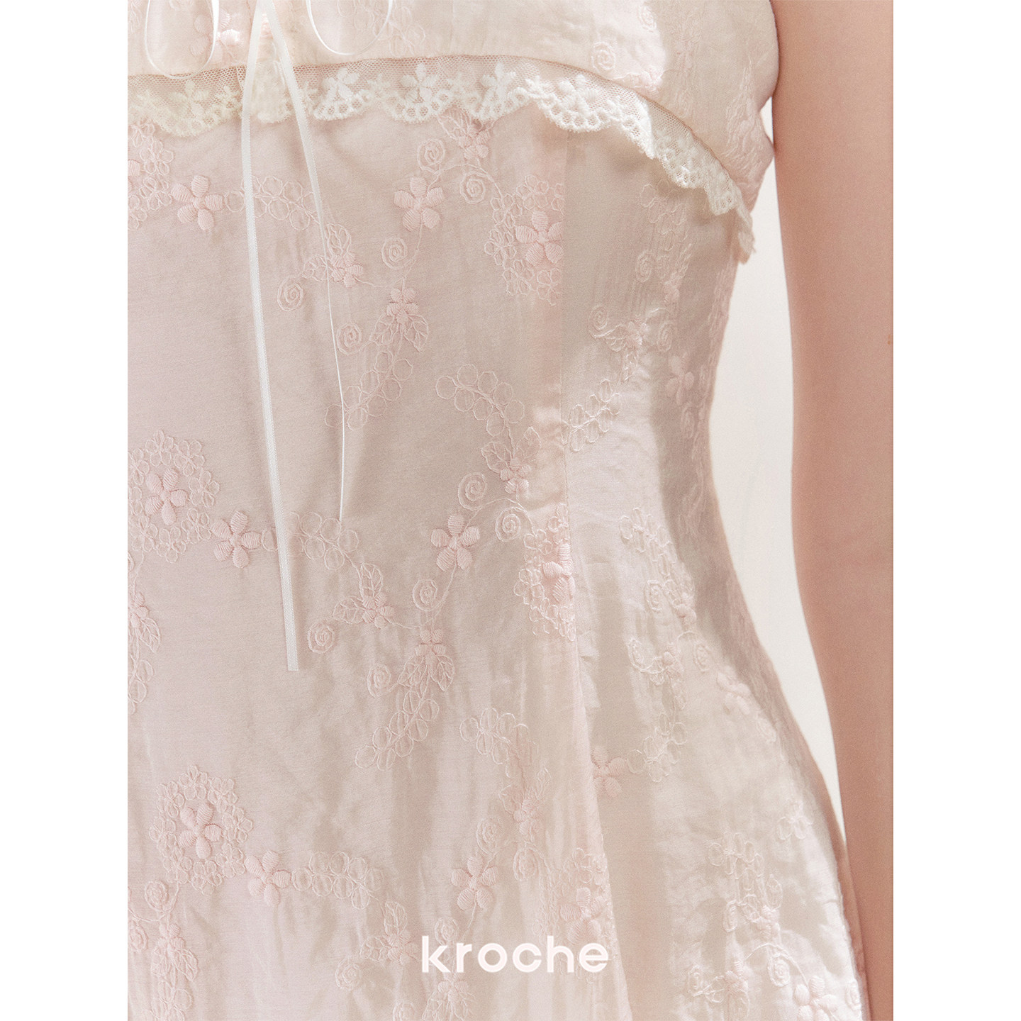 KROCHE レース 刺繍 ワンピース KR8115