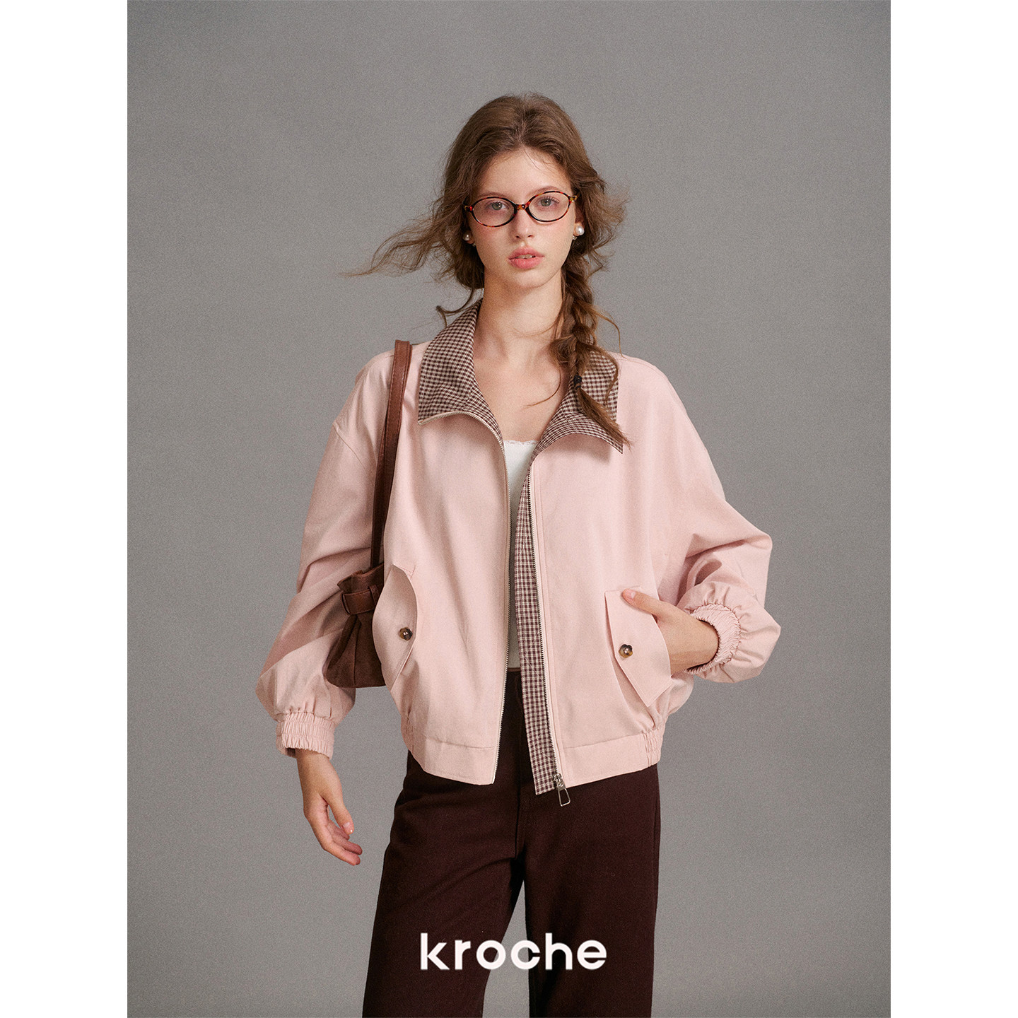 KROCHE チェック 配色 コート KZQ3032