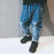 Quần jean nam công sở 2018 thu đông cho bé trai quần âu phiên bản Hàn Quốc quần bé trai dày quần S2367