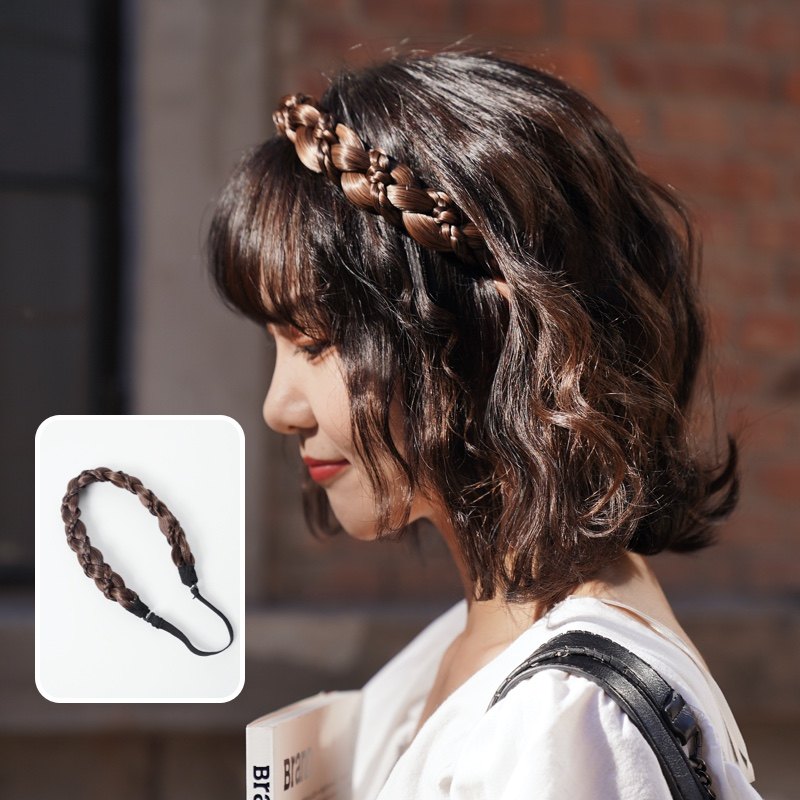 LUCY LEE Korean drama heroine braided hair band wig braided head hoop simulation hair head hoop braided hair band hair accessories
