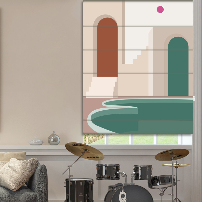 Modern fashion Rome curtain room dining room balcony library room full shade smart electric lifting curtains