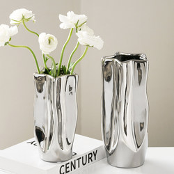 Light Luxury Vase Ornaments, Asymmetrical Ceramic Flower Vessels, Living Room ins Style Flower Arrangement, Tv Cabinet, Entrance Hall, Restaurant Decorations
