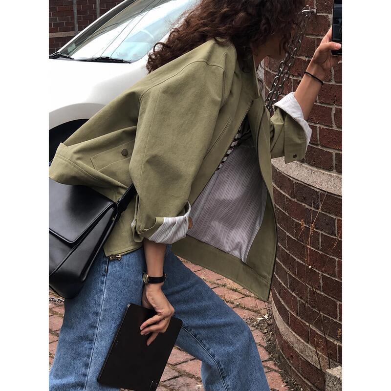 Military Green Short High-End Jacket for Women, Autumn 26 New Popular Style, Elegant and Super Pretty Jacket for Petite Figures Military Green Short High-End Jacket for Women, Autumn 26 New Popular Style, Elegant and Super Pretty Jacket for Petite Figures
