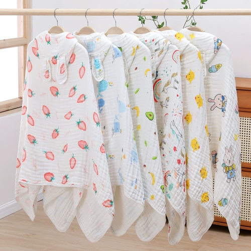 Детское хлопковое марлевое банное полотенце, плащ, мультяшный банный халат, мягкое одеяло, хорошо впитывает воду