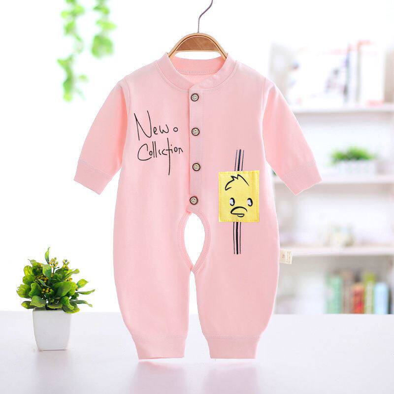 Baby's open button coupling age newborn pure cotton long sleeve spring and autumn thin baby wearing ha-fired summer
