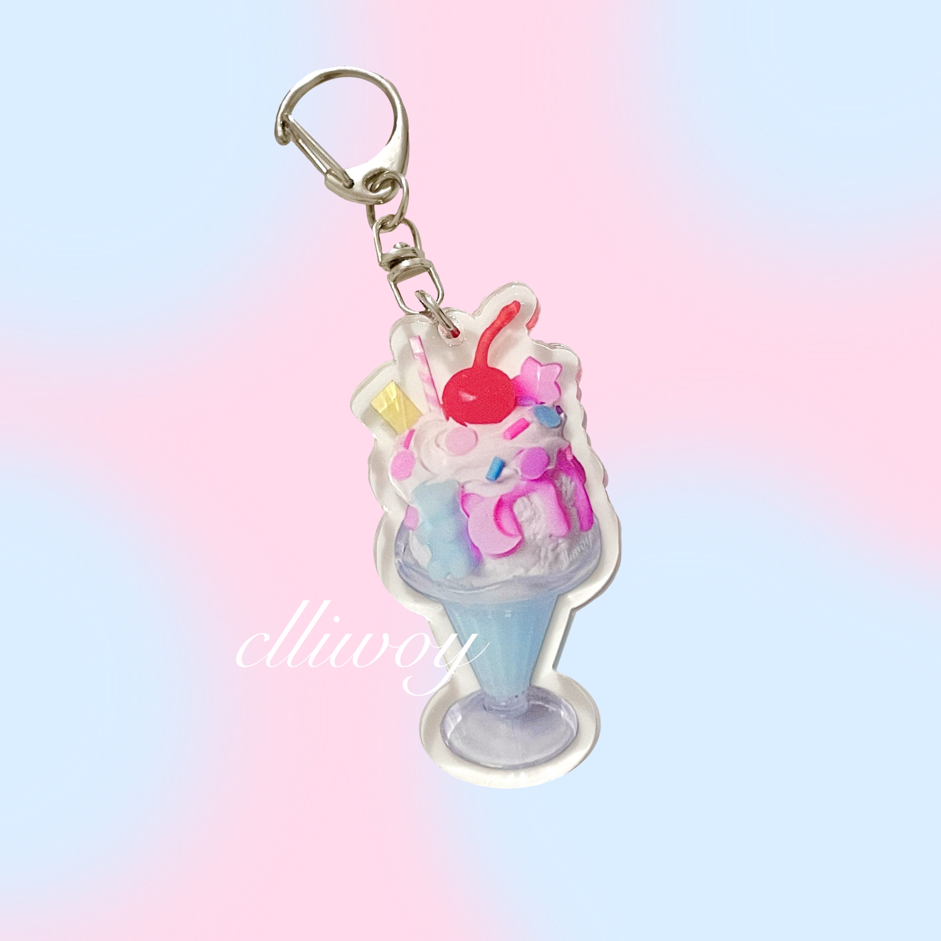 Sichi Uya Original Homemade Cute Parfait Cup Acrylic Pendant