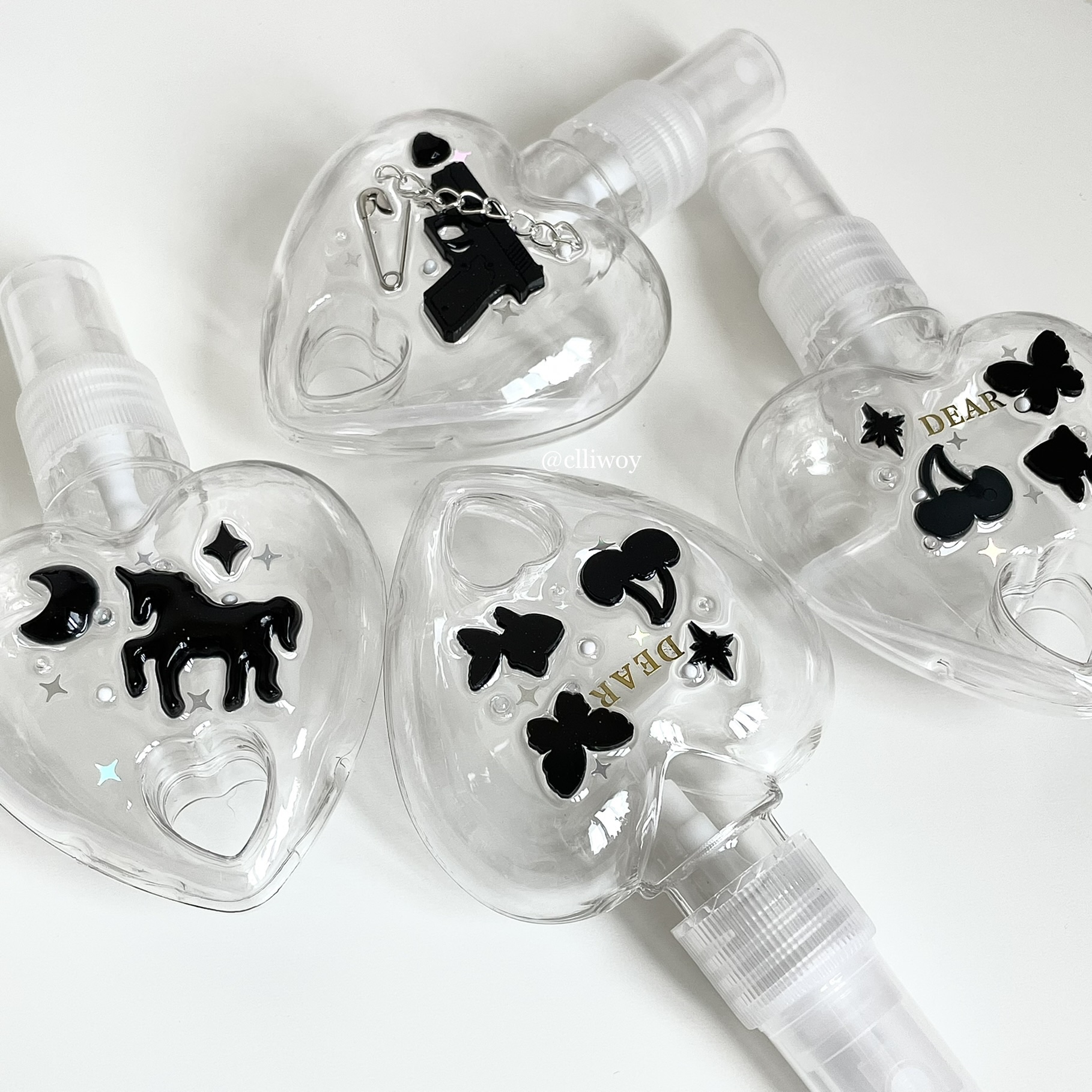 Sichi Wuwu original self-made ins simple niche love alcohol spray bottle