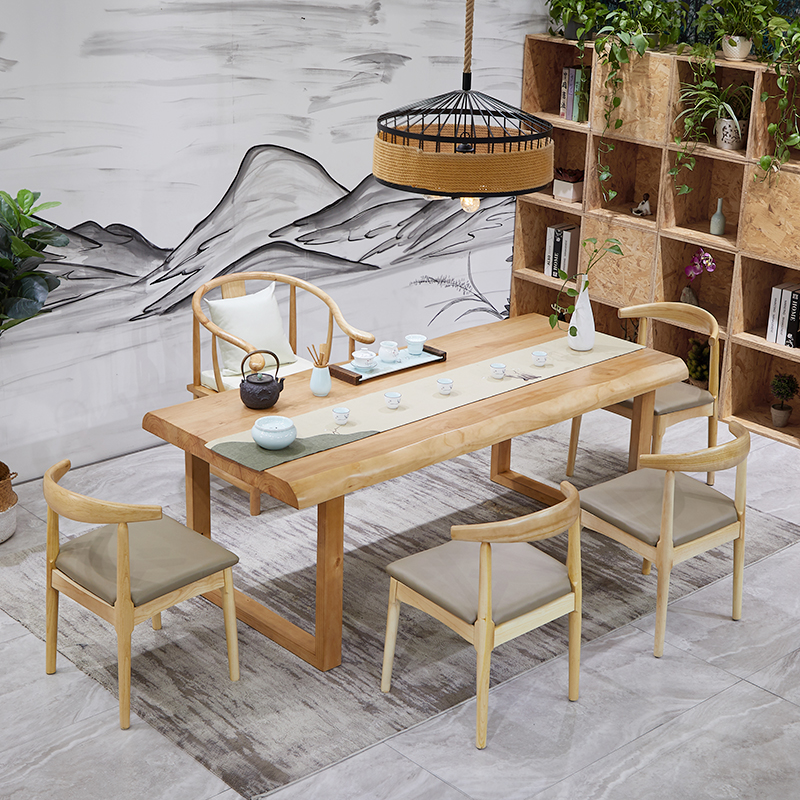 Kungfu tea table modern minimalist new Chinese style solid wood tea table and chair combination Zen office small household tea table