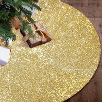 Cross-border new product Christmas golden tree skirt decorated with sequins Christmas tree skirt Christmas tree decorated bottom apron tree skirt
