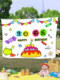 Little Red Book Instagram-Style Children's Birthday Party Outdoor Spring Outing Backdrop for Boys and Girls, 3-Year-Old Baby Decoration Hanging Cloth for Scene Setup