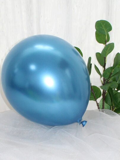 Thickened Metallic Chrome-Colored Balloons in Blue, Available in Sizes 5-Inch, 10-Inch, 12-Inch, 18-Inch, and 36-Inch for Birthday Party Decorations