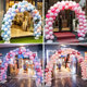 Balloon Arches for School Openings, Store Openings, Anniversary Celebrations, Birthday Decorations, Wedding Events, and Event Scene Setup with Stand Pillars