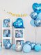 Thickened Metallic Chrome-Colored Balloons in Blue, Available in Sizes 5-Inch, 10-Inch, 12-Inch, 18-Inch, and 36-Inch for Birthday Party Decorations