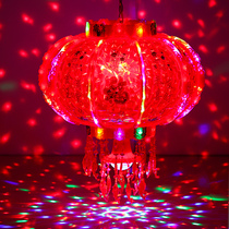 Spring Festival balcony big red lantern chandelier LED revolving lantern with electricity rotating colorful Chinese style New Year decoration