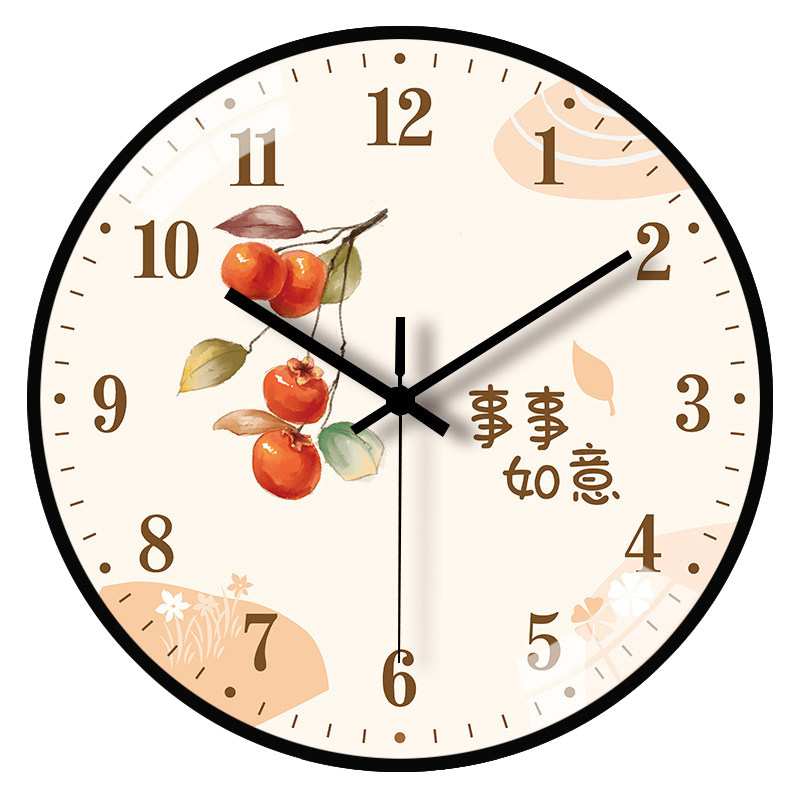 Chinese Style Clock Modern Simple Silent Clock Wall Decoration Home Quartz Clock Living Room Cartoon Creative Wall Clock