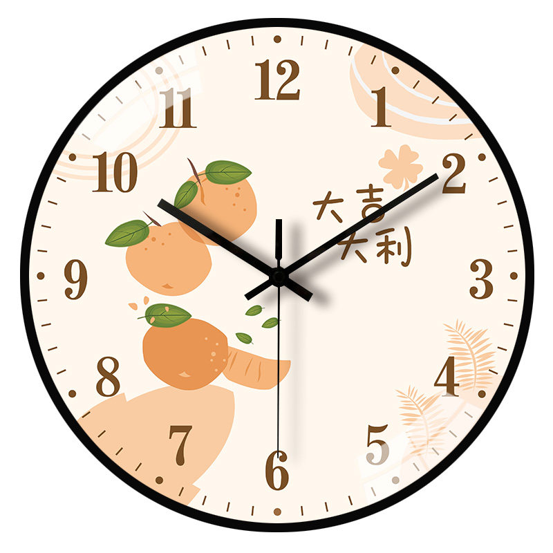 Chinese Style Clock Modern Simple Silent Clock Wall Decoration Home Quartz Clock Living Room Cartoon Creative Wall Clock