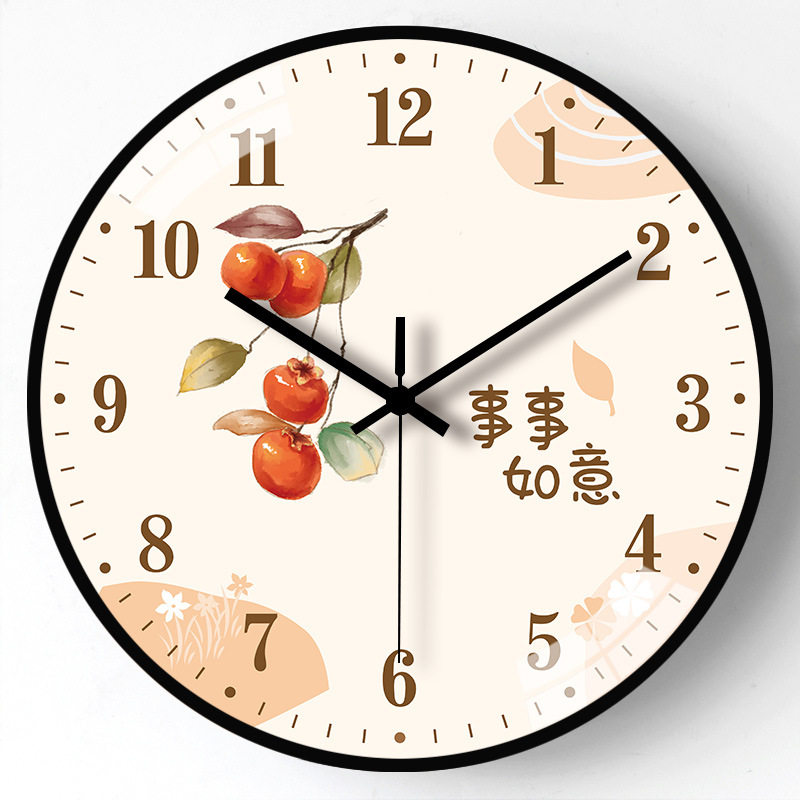 Chinese Style Clock Modern Simple Silent Clock Wall Decoration Home Quartz Clock Living Room Cartoon Creative Wall Clock