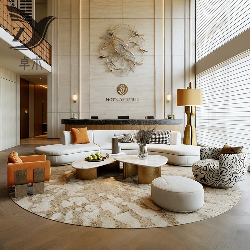 Modern Light Luxury Hotel Lobby Reception Curved Sofa, Sales Office Negotiation Sofa, Beauty Salon Clubhouse Lobby Sofa Modern Light Luxury Hotel Lobby Reception Curved Sofa, Sales Office Negotiation Sofa, Beauty Salon Clubhouse Lobby Sofa