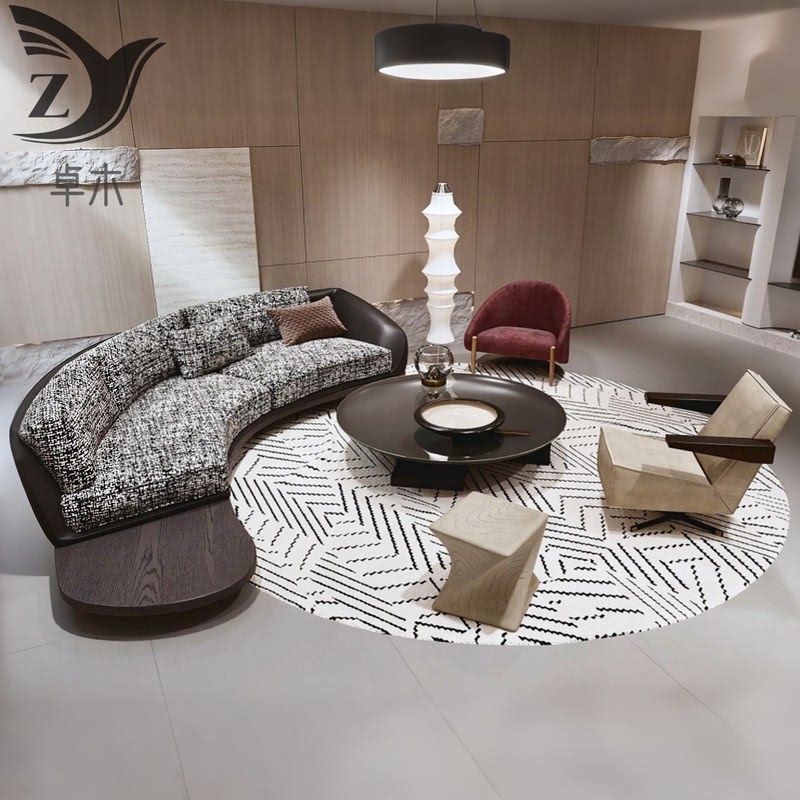 Hotel Lobby Reception Sofa, Sales Office Beauty Salon Lobby Negotiation Sofa, Villa Large Flat Floor Curved Sofa Hotel Lobby Reception Sofa, Sales Office Beauty Salon Lobby Negotiation Sofa, Villa Large Flat Floor Curved Sofa