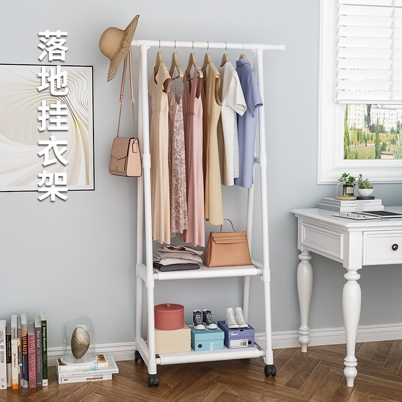 Rough clothes rack floor-to-ceiling bedroom solid bedside table hanger one-piece plus knot rack home storage rack simple