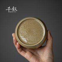 Grass Wood Ash Cloud Tattooer Ceramic Cover Cup Cushion Pot bearing tea track Zero matching pot Ghetto Gongfu Tea fitting Regughetto