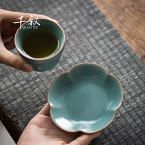 one thousand Narrative Ru Kiln Cup Mat Creative Anti-Burn Ceramic Insulation Tea Cup Tots Small Saucer Home Utiliturg Tea Accessories for tea accessories