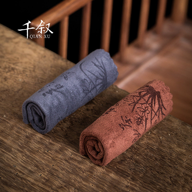 Absorbent tea towel tea cloth thickened towel Zen coffee table special tea table cloth rag mat Kung Fu tea set accessories