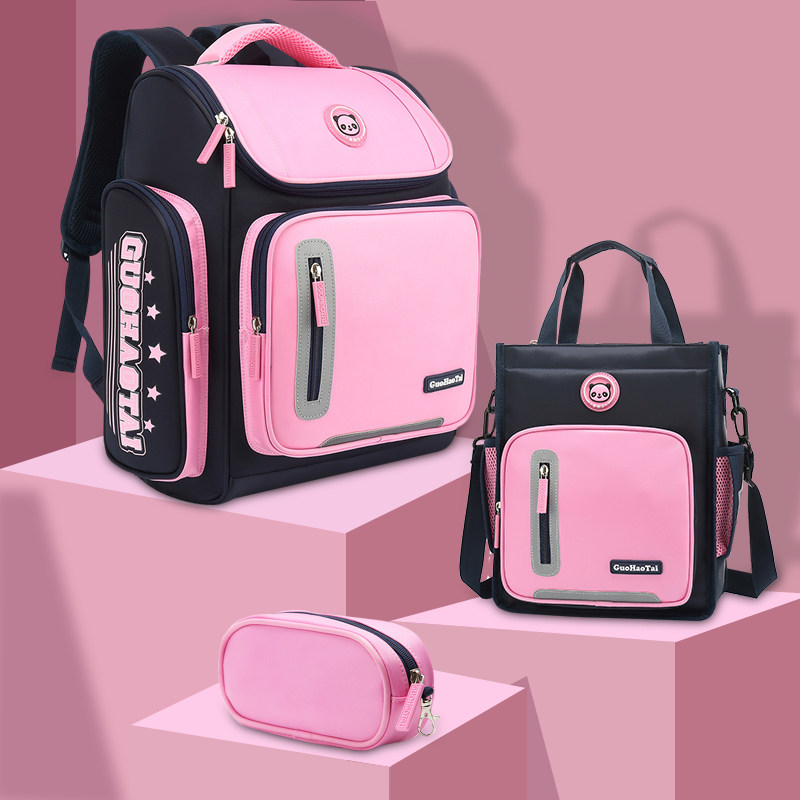 Primary school schoolbag female 1-6 grade 2, 3, 4, 5, waterproof, ultra-light, ridge, burden reduction, cute children's backpack, male