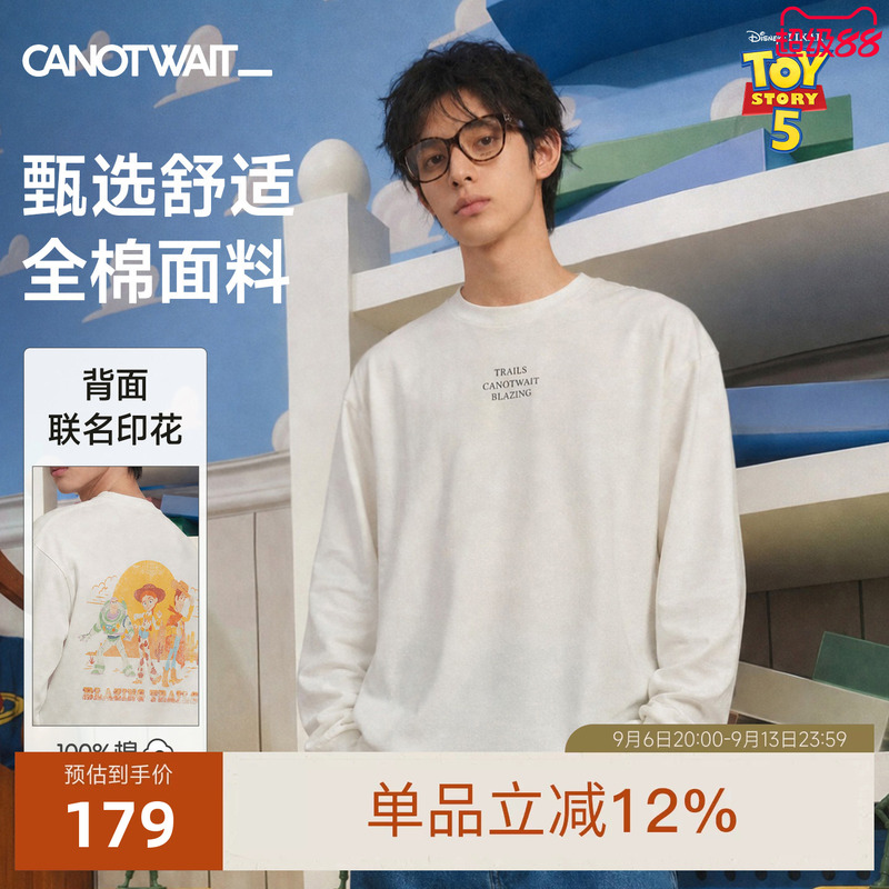 【New Product】William Chan Long Sleeve Canotwait Disney Toy Story Series Printed T-Shirt Cotton Loose Fit 【New Product】William Chan Long Sleeve Canotwait Disney Toy Story Series Printed T-Shirt Cotton Loose Fit