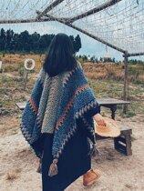 Scarves Dual-use can wear Cape Blanket Children Winter Northwest Tourist Knit Thickened Warm Exterior Hitch High-end Shawl