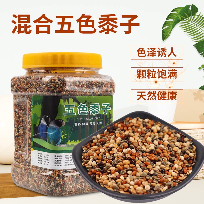 Tiger Leather Parrot Feed Small Sun Valley Seed Five Color Millet with shell Xiaomi Birds Birds Food Peony Genon Mixed Grain