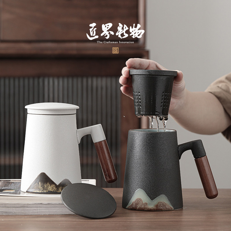 Customized tea ceramic cup cup cup of cup of cup of tea ceramic cup personal owner giving gift office to make tea cup