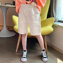 Girl Shorts Outwear 2022 Summer New Ocean Qi Children Slim Fit Pants Mid Pants Big Child Clothing Casual 50% Pants