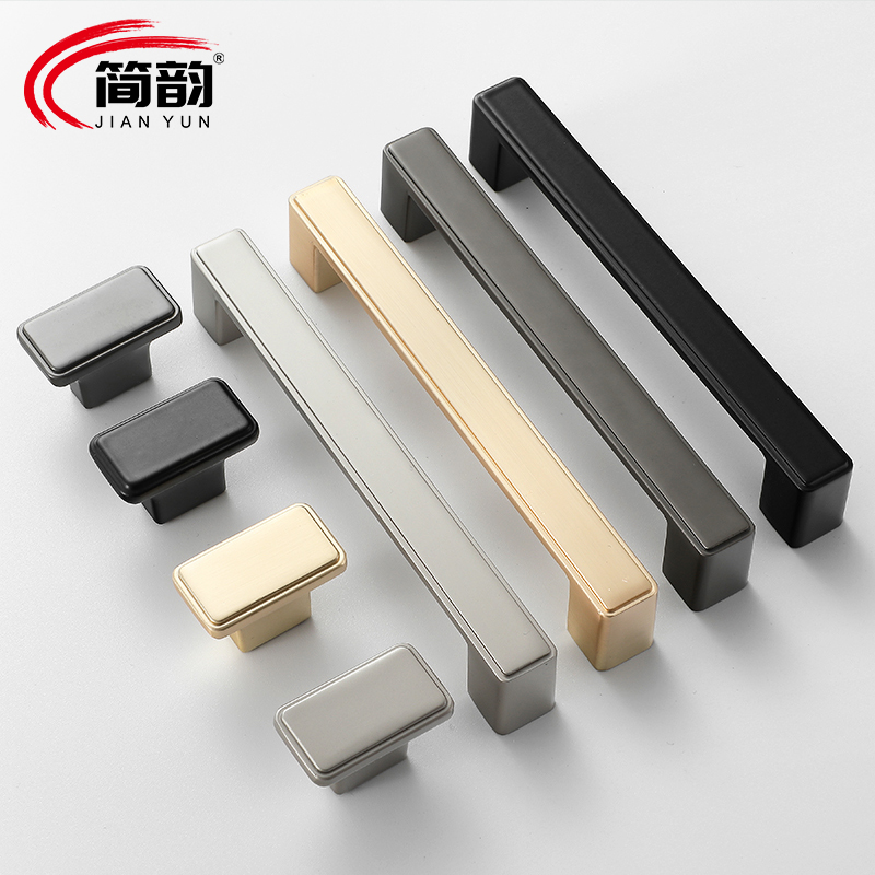 Black gray hand modern American gold cabinet with light luxury drawer cupboard high-end minimal wardrobe door handle
