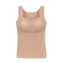 Catman Seamless Warm Vest Womens Underwear with Breast Pads Pull-Up Slim Fit Autumn and Winter New Style Bottoming Top