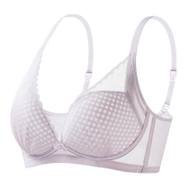 猫人内衣女款大胸显小上托防下垂收副乳夏季超薄款透气蕾丝文胸罩