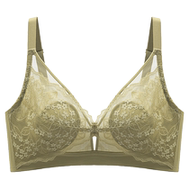 Catman Ultra-thin Rabbit Ear Cup Bra Summer Breathable Big Breast Revealing Small Lace Gathering Secondary Breast Anti-Sagging Bra