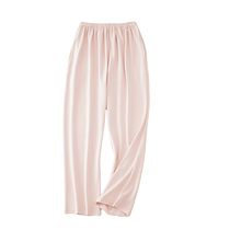 Catman pure cotton pajamas womens trousers 2024 new summer solid color simple large size walking pants can be worn outside home pants